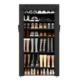 Sekey 9-Tier Shoe Cabinet – Multifunctional Shoe Rack with Dust Protection, Available in 2 Sizes (58 or 85 cm Width), Adjustable Shelves, Easy Assembly, Black